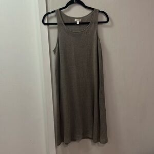 Garnet Hill Linen Blend Gray Sleevless Dress Small